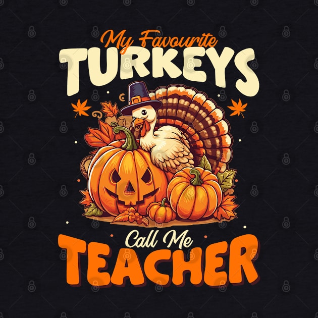 My favorite turkeys call me teacher turkey thanksgiving by WildFoxFarmCo